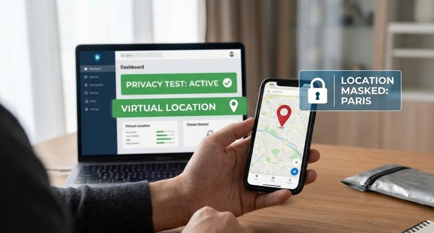 Spoofing Your Location Safely for Privacy Testing